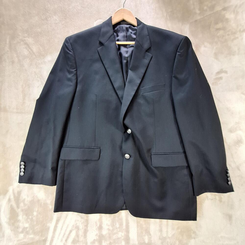 Michael Kors Blazer Mens 46R Black Wool Ventless 2 Button Classic Fit Formal